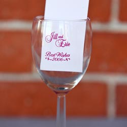 Personalized wine glass in red