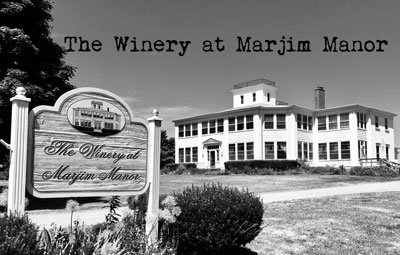 Marjim Manor spooky black and white photo