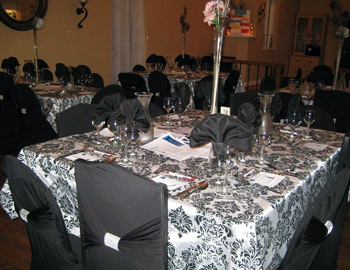 Murder on the Aragain Trail table settings