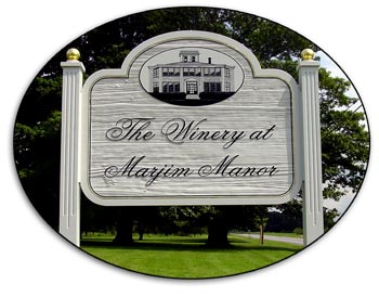 This sign will greet you when you arrive at The Winery at Marjim Manor in Appleton, NY.